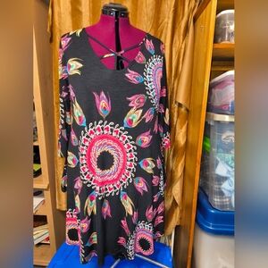 Colorful Patterned Women's Dress